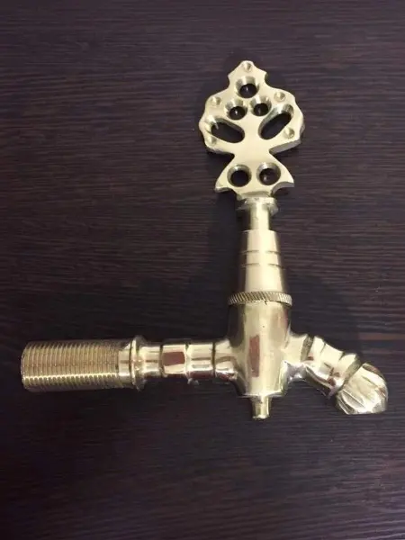 Кран латунный для хамама, цвет латунь, 02