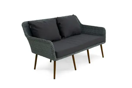 Комплект садовой мебели из искусственного ротанга серого цвета Mokka Rimini S2, grey