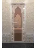 Стеклянная дверь DoorWood бронза для хамама, 700 мм х 1900 мм, рисунок - восточная арка