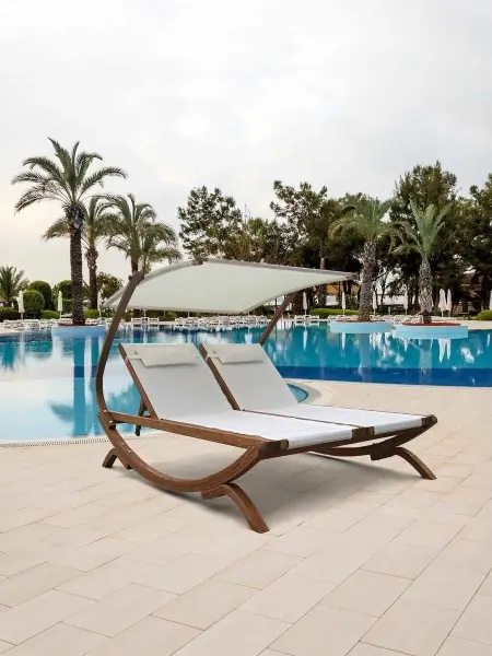 Шезлонг-лежак "Malta" AFM-510C White 204х147x156 см. 