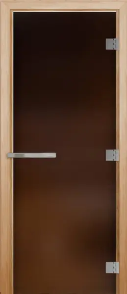 Дверь для сауны DoorWood Эталон, 700мм х 1900мм, без порога, бронза матовая, коробка осина