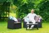 Комплект пластиковой мебели под ротанг B:Rattan Arizona 4 Set, коричневый - 2х или 3х местный диван, столик и 1 кресла