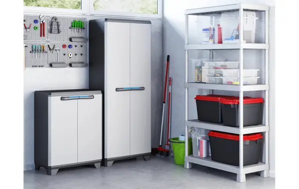 Пластиковый шкаф Keter Linear Base Cabinet, black-grey, 17206642