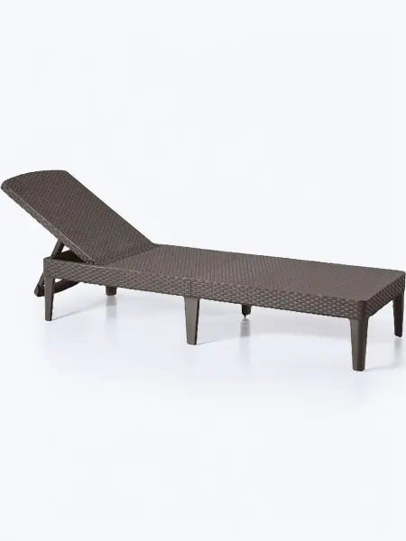 Лежак пластиковый (шезлонг) Allibert Jaipur Sun lounger, cappuccino коричневый, 188 x 58 x 29 см