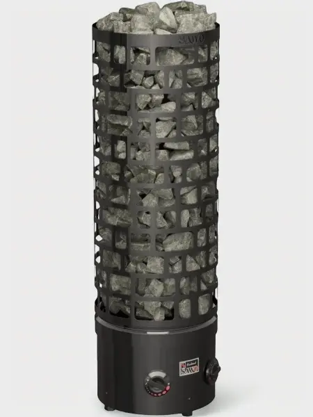 Электрическая печь Sawo Aries Round ARI3-60NB-BL-P-C, Black, со встроенным пультом в интернет-магазине WellMart24.com