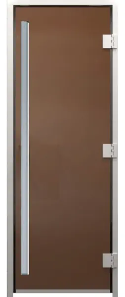 Дверь для турецкой парной DoorWood Prestige 710мм х 1900мм, без порога, стекло бронза матовая