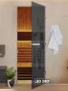 Дверь DoorWood Графит для бани, 70х190 см, без порога, стеклянное полотно серое, коробка ольxа