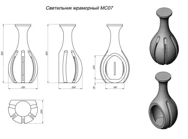Кувшин для выхода пара с узором МС 07, мраморный 