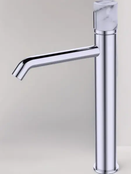 Смеситель для раковины из латуни Focus, цвет хром/мрамор, 24615CM