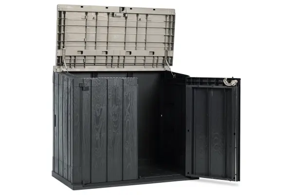 Пластиковый шкаф для улицы Toomax Wood Style 842л, антрацит/серый