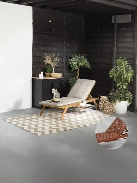 Шезлонг-лежак деревянный A37B Beige 195х80x33 см. 