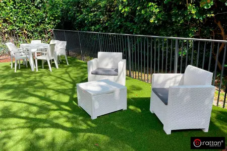 Комплект садовой мебели B:Rattan Nebraska Terrace Set, white