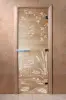 Дверь для сауны DoorWood Камышовый рай, 700мм х 1800мм, без порога, прозрачная, коробка ольха