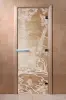 Дверь для сауны DoorWood Мишки, 700мм х 1900мм, без порога, прозрачная, коробка ольха