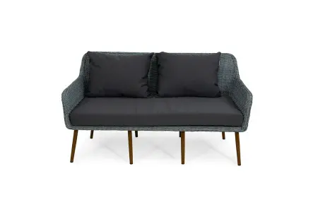 Комплект садовой мебели из искусственного ротанга серого цвета Mokka Rimini S2, grey