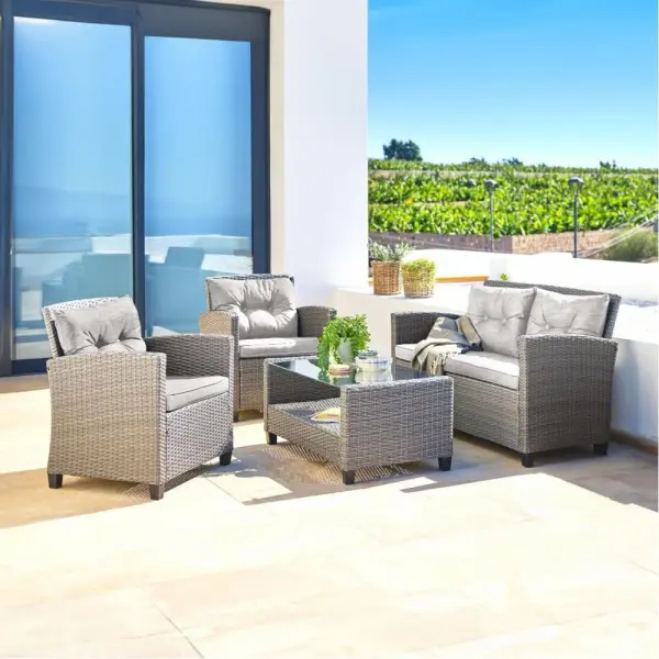 Комплект садовой мебели из искусственного ротанга AFM-805B Beige/Dark beige