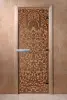 Дверь для сауны DoorWood Флоренция, 600мм х 1900мм, без порога, бронза матовая, коробка ольха
