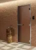 Стеклянная дверь DoorWood бронза матовая, 700 мм х 1900 мм, для бани и хамама