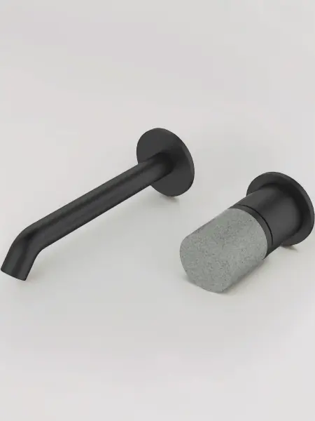 Смеситель настенный серия Focus, цвет черный матовый/гранит, 24686BG