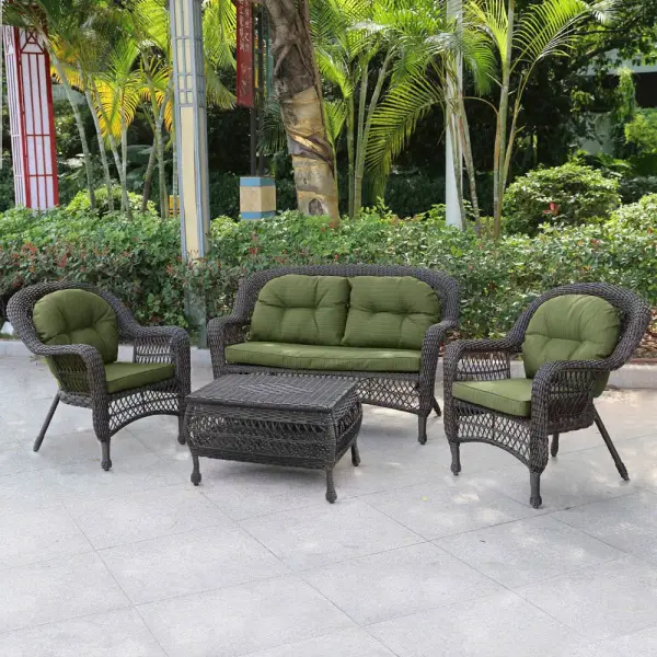 Комплект садовой мебели из искусственного ротанга LV520BG Brown/Green