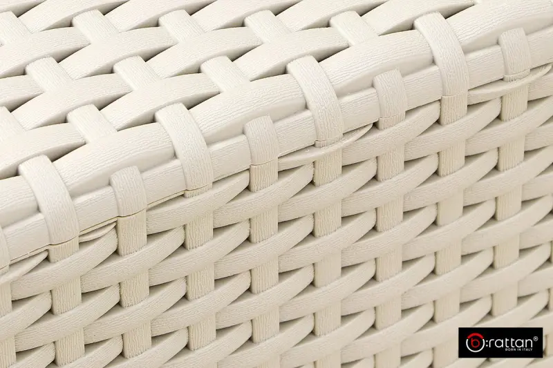 Пластиковая мебель B:Rattan Premium на 4 персоны, цвет серый с синими подушками - диван, 2 кресла и столик