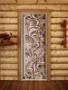 Дверь для сауны DoorWood Престиж Хохлома, 700мм х 1900мм, с порогом, бронза, коробка ольха