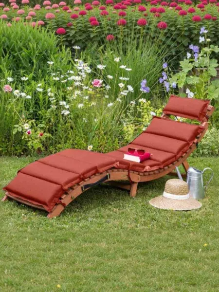 Лежак шезлонг садовый складной AFM-803A Beige-Terracotta, бежевый коричневый,180 х 54 x 68 см. 