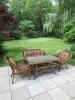 Обеденная группа из искусственного ротанга (диван и 2 кресла) T130Bg/LV520BB-Beige/Beige, цвет бежевый