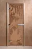 Дверь для сауны DoorWood Березка, 700мм х 1700мм, без порога, бронза матовая, коробка ольха