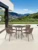 Обеденная группа из искусственного ротанга T282BNT/Y137C-W56 Light Brown (квадратный стол и 4 кресла).