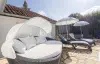 Пластиковое кресло шезлонг Siesta GS 1009, anthracite черное 187 x 73 x 44 см