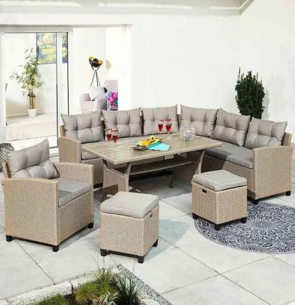 Комплект садовой мебели из искусственного ротанга AFM-373B Beige
