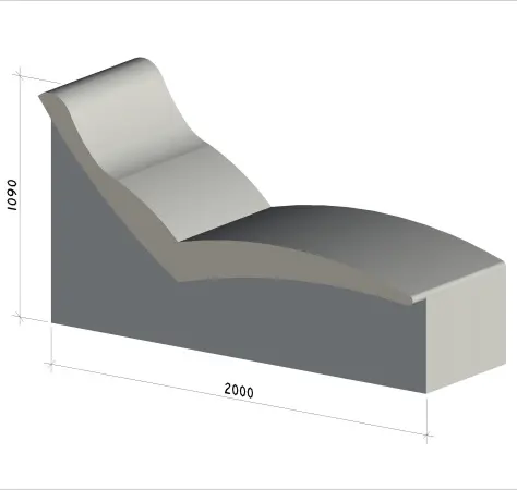 Лежак для хамама Designo 1090x2000х700мм