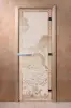 Дверь для сауны DoorWood Банька в лесу, 800мм х 1800мм, без порога, сатин, коробка ольха