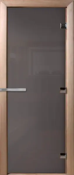 Дверь для сауны DoorWood Графит, 600мм х 1900мм, без порога, серое, коробка ольха