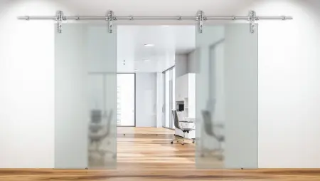 Дверь стеклянная межкомнатная раздвижная MaybahGlass Premium BDH, 1600х2000, матовая