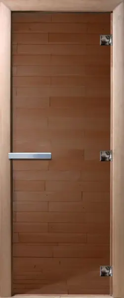 Дверь для сауны DoorWood, 700мм х 1800мм, без порога, бронза, коробка ольха