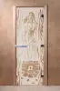 Дверь для сауны DoorWood Горячий пар, 700мм х 1900мм, без порога, сатин, коробка ольха