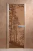 Дверь для сауны DoorWood Рассвет, 800мм х 2000мм, без порога, бронза матовая, коробка ольха