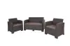 Комплект пластиковой мебели под ротанг B:Rattan Arizona 4 Set, коричневый - 2х или 3х местный диван, столик и 1 кресла