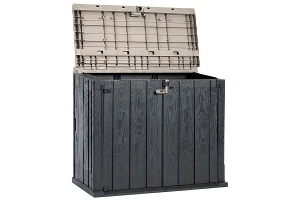 Пластиковый шкаф для улицы Toomax Stora Way Plus XL 1270л, антрацит/светло-коричневый