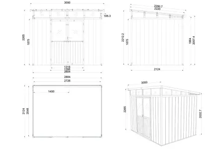 Сарай из древесно-полимерного композита Defender 9x7' ft, 5.95 кв.м.