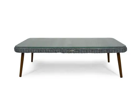 Плетеная мебель из искусственного ротанга Mokka Rimini S3, серый цвет - трехместный диван, кофейный стол и 2 кресла