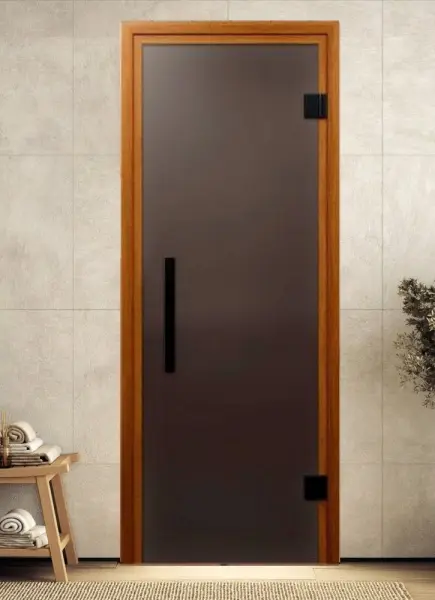 Дверь для сауны DoorWood Favorit Black, 700мм х 1900мм, без порога, графит матовое