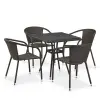 Мебель из искусственного ротанга T282BNT/Y137C-W53 Brown (4 стула и стол)