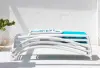 Пластиковый пляжный шезлонг Nardi Atlantico, white/blue, белый и голубой 204 x 70 x 35 см