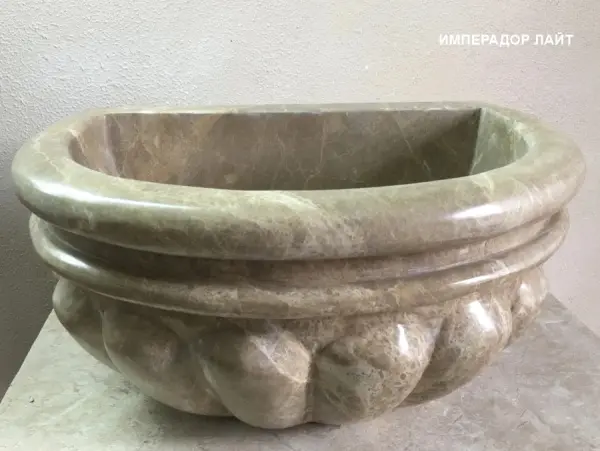 Курна для хамама из мрамора КP-60 (430х350х250) вес 40 кг