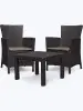 Пластиковая мебель Allibert Rosario Balcony set, коричневый - 2 кресла и стол