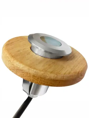 Светодиодный точечный светильник Steam & Water, d=42mm, цвет алюминий, дубовая накладна