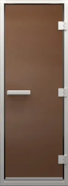 Дверь для турецкой парной DoorWood 700мм х 2000мм, стекло бронза матовая
